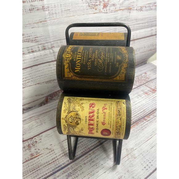 Litton Lane 6-Bottle Black Vintage Deco Style Iron Wine Rack - Picture 6 of 8
